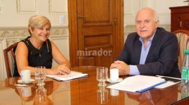 Clérici y Lifschitz se reunieron para tratar temas como para la red de cloacas de barrio Quique. Gentileza: Municipalidad de Cañada de Gómez.