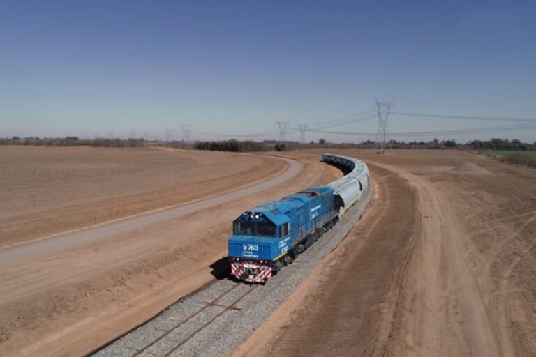 Agilidad. A partir del nuevo complejo se triplicará la carga transportada en los trenes porque se pasará de descargar 2 formaciones de 45 vagones por día a 4 de entre 60 y 100. Gentileza: prensa Trenes Argentinos Cargas.