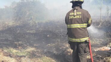 Efectivos de la ABZ de Santa Fe debieron sofocar las llamas en un baldío de calle San Lorenzo al 8600