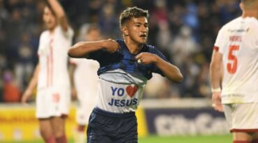 Franco Frías convirtió el gol del empate cerca del final. Gentileza: prensa Rosario Central.