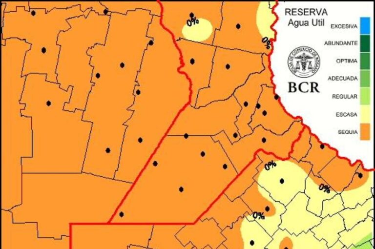 La escasez de agua es muy marcada en la provincia. Gentileza: prensa BCR.