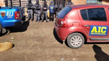 Amplio despliegue policial en el barrio Nueva Roma D de la ciudad de Casilda. Gentileza.