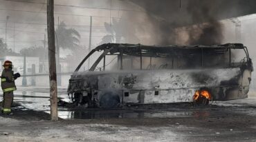 Así quedó la unidad incendiada. gentileza