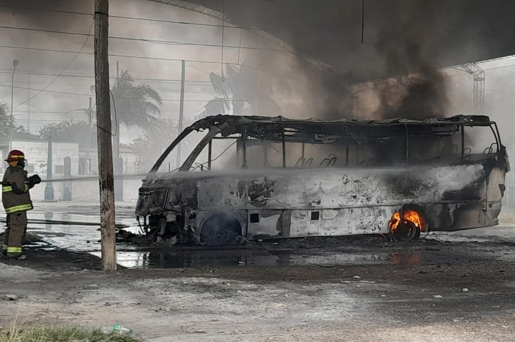 Así quedó la unidad incendiada. gentileza