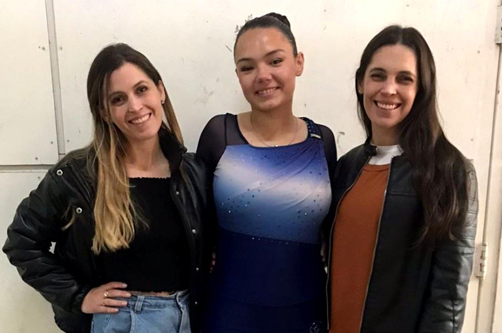 Denise junto a las técnicas paranaenses Antonella y Fedra Agnoli