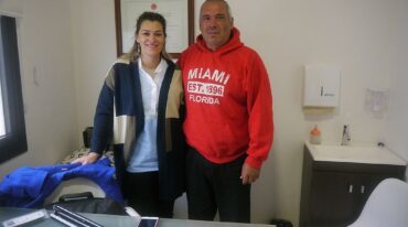 Marcelo Tortul junto a la nutricionista Florencia González Contador