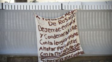 El cartel apareció en la zona de canal 5. Marcelo Manera.