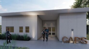 Maqueta virtual del edificio modular proyectado.