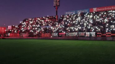 Los festejos en el Grella ayer.