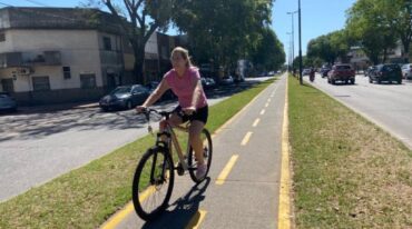 La ciclovía de avenida Uriburu. Gentileza: prensa Municipalidad de Rosario.