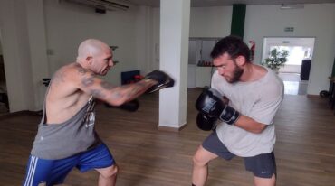 Franco Catena ultimando su preparación con su entrenador Wenceslao Mansilla. Víctor Ludi