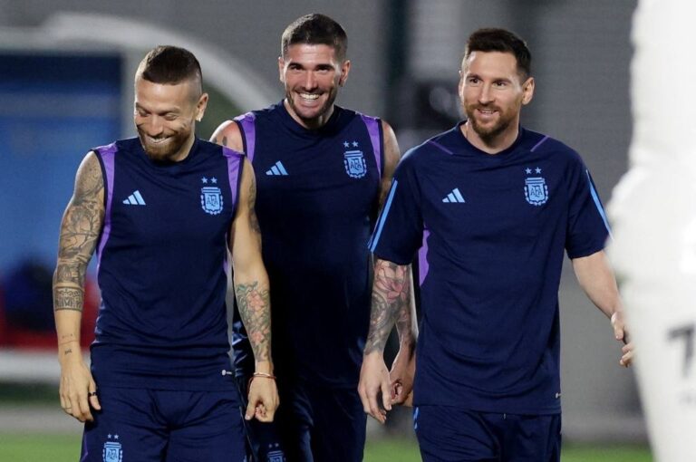 Argentina se entrenó por última vez este martes en la noche de Doha. Reuters.