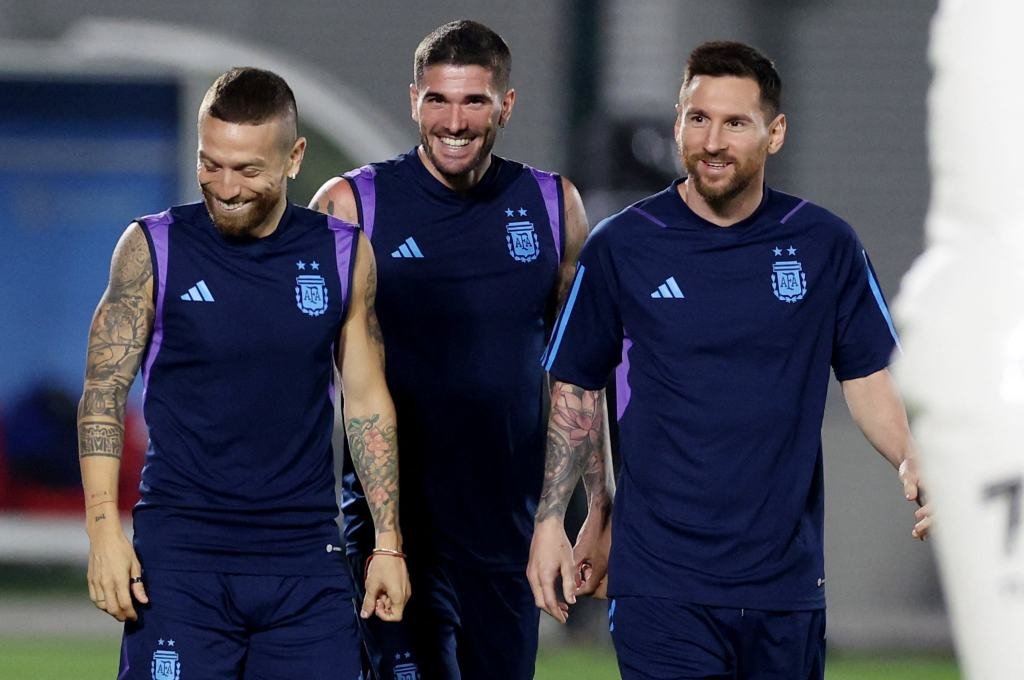 Argentina se entrenó por última vez este martes en la noche de Doha. Reuters.