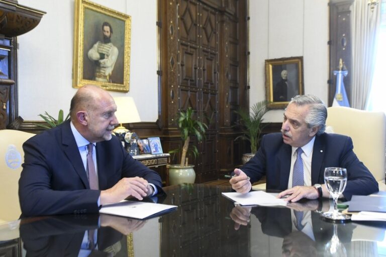 El gobernador Omar Perotti tuvo una extensa reunión con Alberto Fernández. Presidencia de la Nación