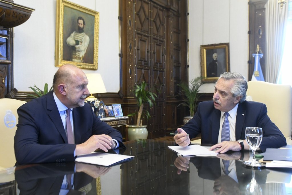 El gobernador Omar Perotti tuvo una extensa reunión con Alberto Fernández. Presidencia de la Nación