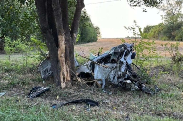 El coche quedó totalmente destruido por el impacto. Gentileza: Rosario3.com.