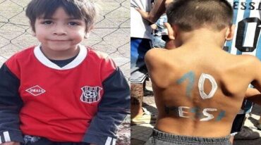 Su imaginaria remera en su piel. Así festejo el pequeño de Los Toritos de Chiclana.