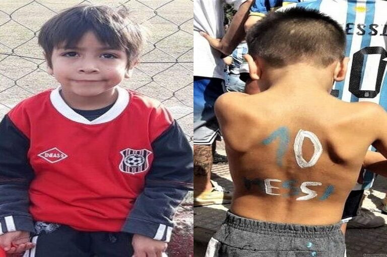 Su imaginaria remera en su piel. Así festejo el pequeño de Los Toritos de Chiclana.