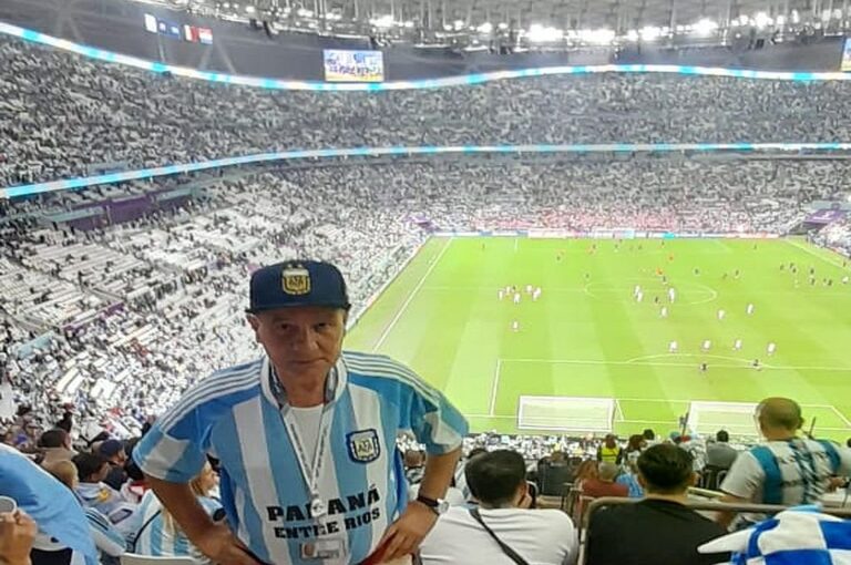 Daniel Salerno en el Lusail Iconic Stadium. Allí vio los partidos de Argentina ante Croacia y Francia.