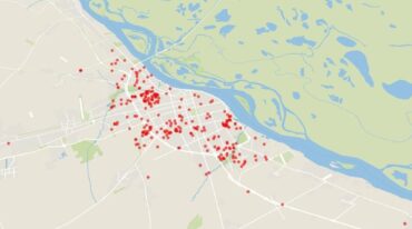 El mapa que refleja la cantidad de asesinatos en el departamento Rosario durante 2022.
