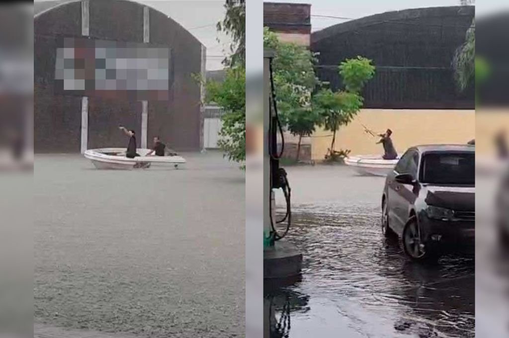 Fue un momento cómico en medio del diluvio en Vera. gentileza