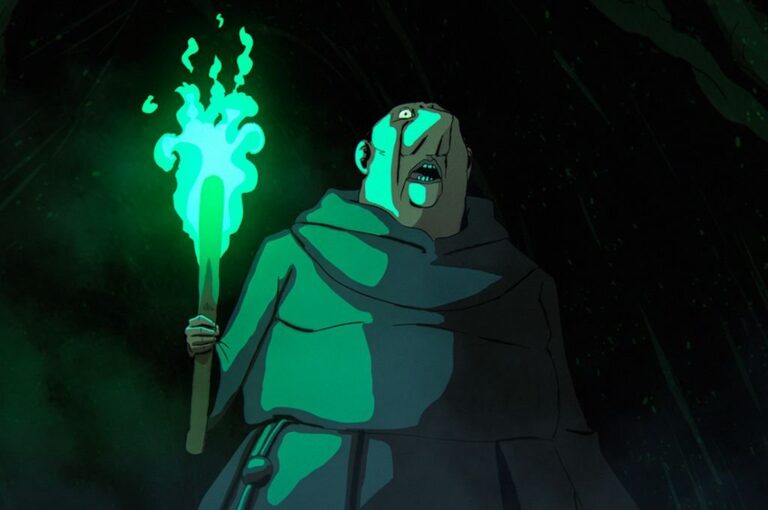 La animación entiende a la perfección cada uno de los momentos del relato encontrando su mejor versión al momento de representar el viaje psíquico del cura con la irrupción de formas y sonidos experimentales.