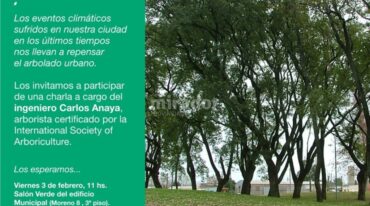 El ing. Carlos Anaya brindará una charla abierta sobre el tema el viernes 3 de febrero. Gentileza: Municipalidad de Rafaela.
