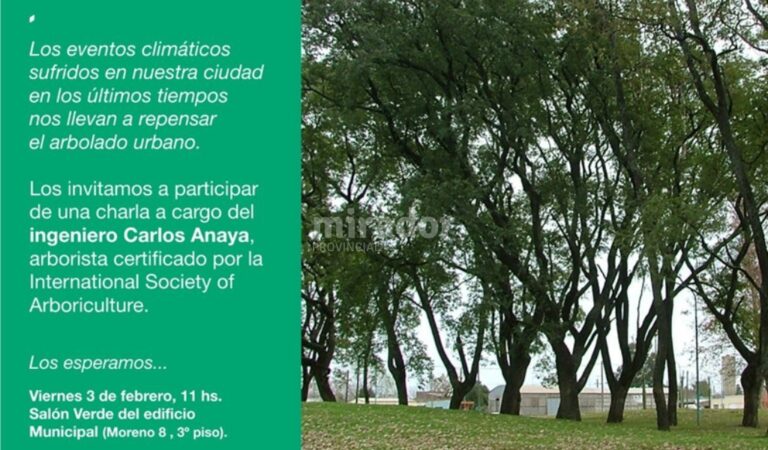 El ing. Carlos Anaya brindará una charla abierta sobre el tema el viernes 3 de febrero. Gentileza: Municipalidad de Rafaela.