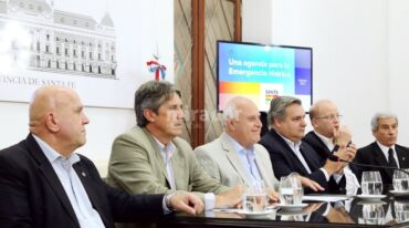 Lifschitz dijo que hay un proyecto para realizar "seis grandes intervenciones en seis cuencas de la provincia".  Gentileza: Gobierno de Santa Fe.