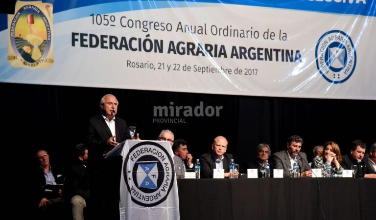 El gobernador habló en el acto organizado por la FAA. Gentileza: prensa Gobierno de Santa Fe.