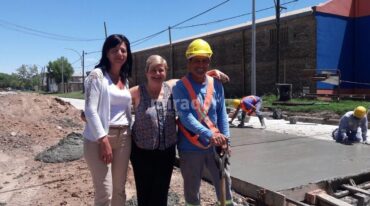 La intendenta Clérici recorrió las obras. Gentileza: prensa Municipalidad de Cañada de Gómez.