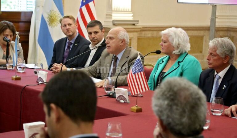 Lifschitz se reunió con funcionarios y empresarios de la localidad estadounidense de San Luis. Gentileza: prensa Gobierno de Santa Fe.