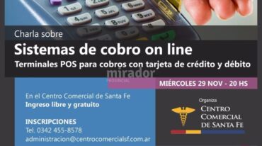 La charla se basará en los distintos aspectos del cobro y pago por Internet. Gentileza: prensa Centro Comercial de Santa Fe.