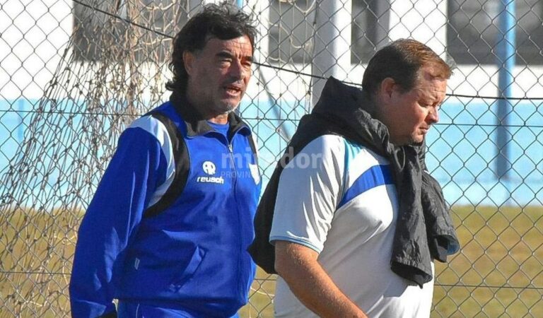 A trabajar. 'Lito' Bottaniz y el profesor Eduardo Gentile comenzaron a entrenar hoy al plantel profesional de Atlético. Gentileza: prensa Club Atlético de Rafaela.