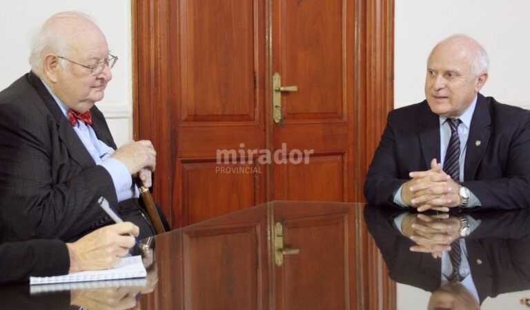 Angus Deaton se reunió con el gobernador Lifschitz. Gentileza: prensa Gobierno de Santa Fe.
