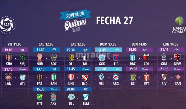 Se cierra la temporada 2017/2018 con los 14 partidos de la última fecha. Gentileza: prensa Superliga Argentina de Fútbol.