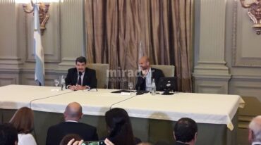 El ministro nacional anunció las mejores en el sistema ferroviario. Gentileza: prensa Bolsa de Comercio de Rosario.