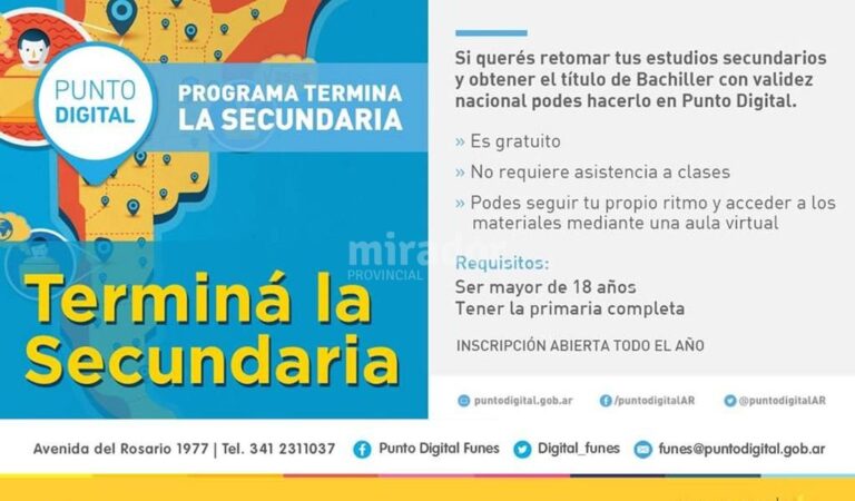 La inscripción está abierta todo el año. Para más información comunicarse al 341.2.311.037 o vía mail funes@puntodigital.gob.ar. Gentileza: prensa Municipalidad de Funes.
