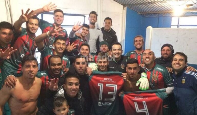 Festejó en el clásico. El Porvenir goleó como visitante a San Jerónimo 4-1 y se quedó con el derby de la ciudad. Gentileza.