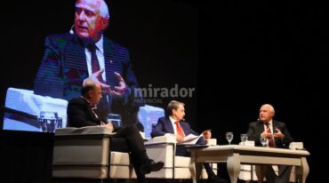 El hombre del PSOE se presentó en el Parque de España en Rosario. Gentileza: prensa Gobierno de Santa Fe.