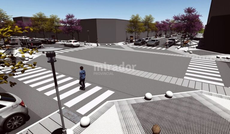 El esquema de una de las esquinas del microcentro. Gentileza: prensa Municipalidad de Reconquista.