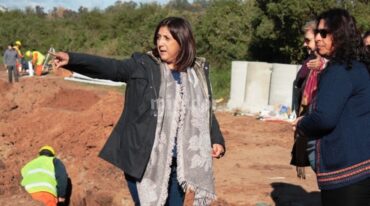 La intendente Qüesta supervisó las obras. Gentileza: prensa Municipalidad de Santo Tomé.