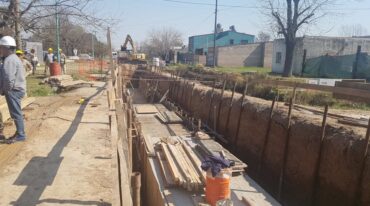 La obra contempla la construcción de un conducto de hormigón armado de 2.550 metros de longitud. Gentileza: prensa Gobierno de Santa Fe.