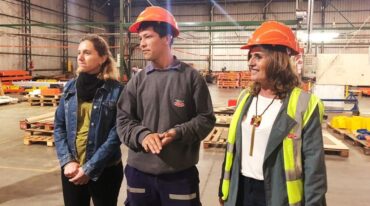 Adriana Molina visitó la planta de Sotic. Gentileza: prensa ECAM.