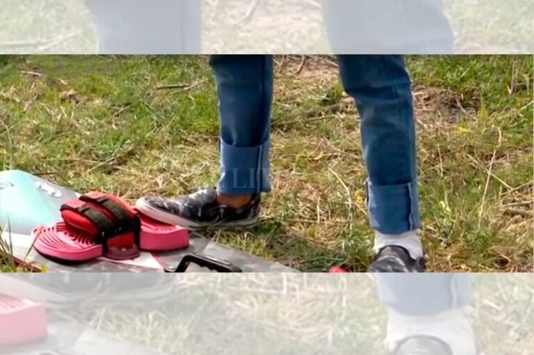 El deportista mostró en la TV de Rosario cómo le quedó el pie