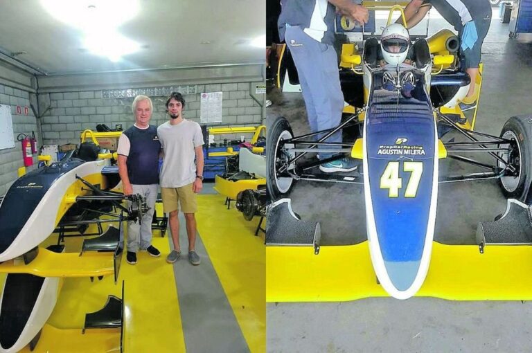 El piloto entrerriano junto a Darcio Do Santos