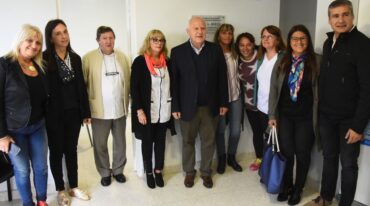 El gobernador Lifschitz visitó Rueda para ver las obras en esa localidad. Gentileza: prensa Gobierno de Santa Fe.
