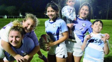 Un entrenamiento en familia. Amor por el rugby.  Marcelo Miño