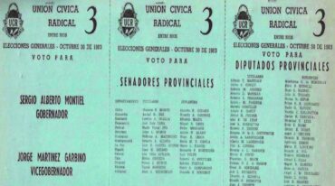 La boleta que consagró al radical Sergio Montiel gobernador de Entre Ríos en 1983.