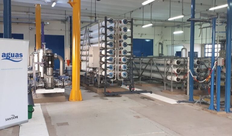 La planta potabilizadora de Firmat trabajará con mayor caudal. Gentileza: prensa Gobierno de Santa Fe.
